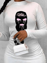 Women's Dresses Printed Crew Neck Long Sleeve Dress